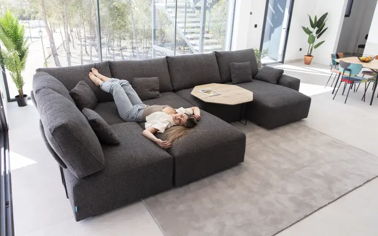 Tessuto Fama liscio grigio scuro Syke