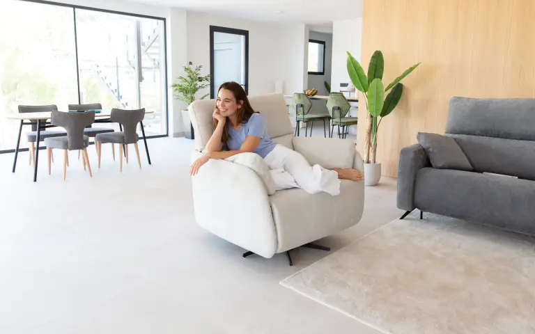 White relaxation armchair