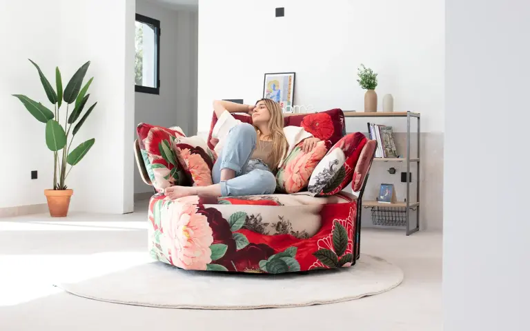 Teseo O sillón octogonal estampado