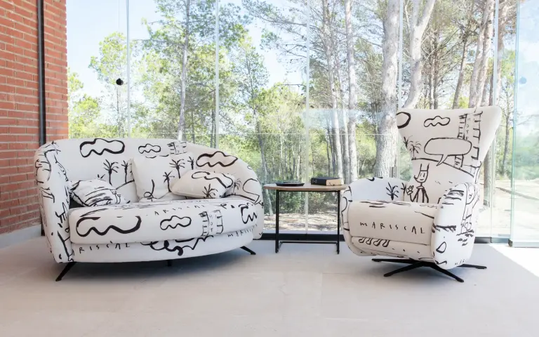 Astoria sillón diseño estampado Mariscal Garriris