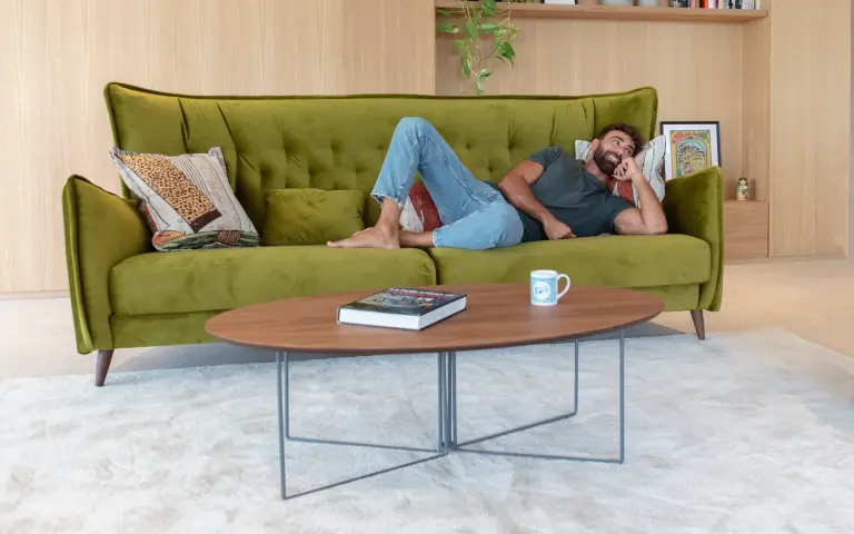 sofá terciopelo verde