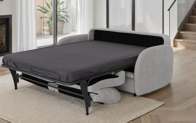 sofa cama gris forma redonda